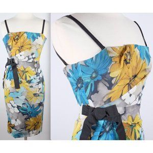 38 US 0 Dolce&Gabbana D&G dress corset floral painted bow waist